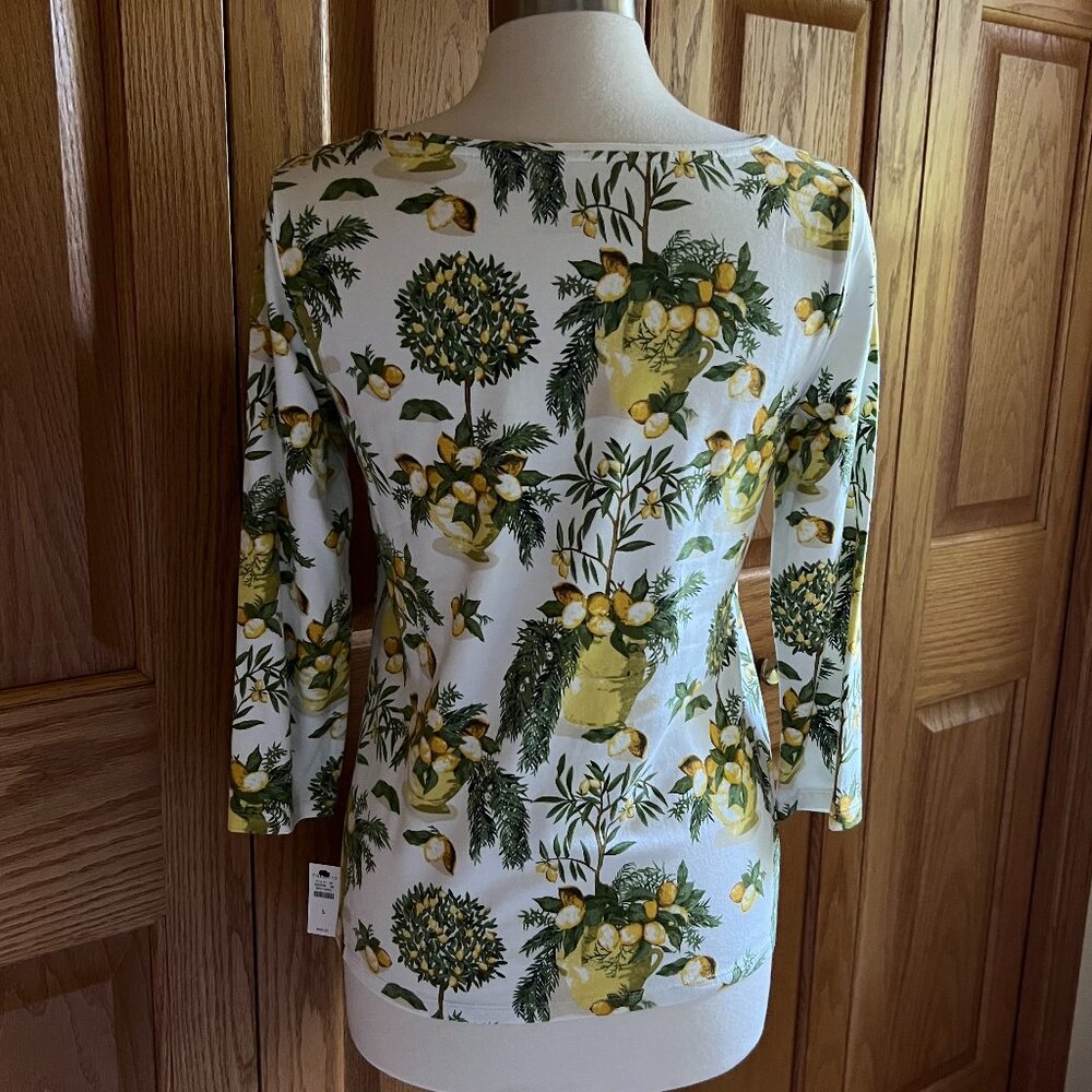 TALBOTS - Bateau Neck Tee -- Lemon Tree -- NEW with Tag - Picture 4 of 11